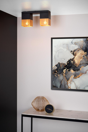 Lucide lampa sufitowa Renate 2x E27/40W czarno/złota 21123/02/02