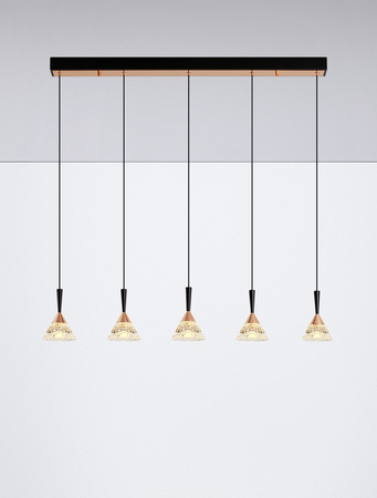 Luces Exclusivas lampa wisząca LED Guay ściemnialna 30W 1558lm 3000K IP20 czarno/złota LE44216