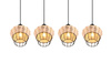 RL lampa wisząca Borka 4xE27 czarno/naturalna R31264036