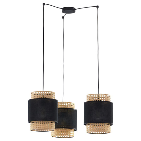 TK Lighting lampa wisząca Boho 3xE27 czarno/naturalna 6549