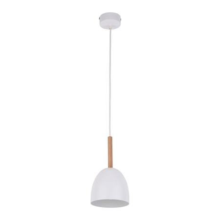 TK Lighting lampa wisząca Nord E27 biało/drewniana 4868