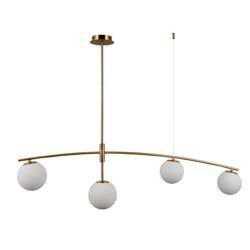 Italux lampa wisząca Senai 4xG9 mosiężno/biała PND-31322-4-HB
