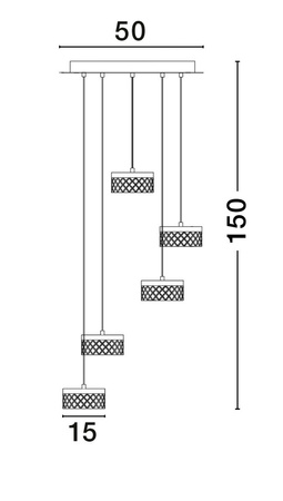 Luces Exclusivas lampa wisząca LED Mineros Ø 50 cm 32W 1993lm 3000K IP20 złota LE44582