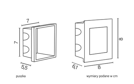 Su-ma oprawa ścienna zewnętrzna LED Mur Led 1,5W 54lm 3000K stalowa IP65 F 04