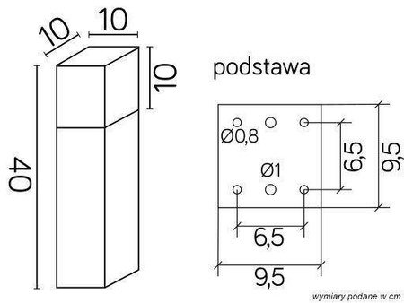 Su-ma lampa stojąca zewnętrzna Cube Max E27 popielata 40cm IP44 CB-MAX 400 DG