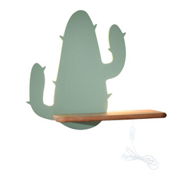 Candellux kinkiet dziecięcy LED z półką IQ Kids Cactus 2 4W 200lm 4000K zielony z przewodem 21-01009