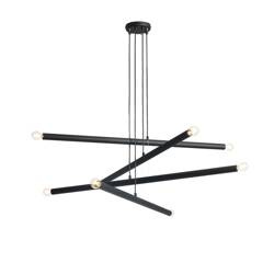 Aldex żyrandol / lampa wisząca Tubo 8xE14 czarna 1072P1