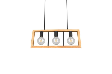 Trio żyrandol / lampa wisząca Agra 3xE27 czarno/drewniana 313800332