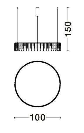 Luces Exclusivas lampa wisząca LED Huaraz ściemnialna Ø 100 cm 36W 3115lm 3000K IP20 złota LE44457