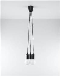 Sollux lampa wisząca Diego 3 E27 czarna SL.0573