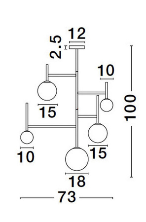 Luces Exclusivas plafon Uruapan 5xG9 czarny LE42883