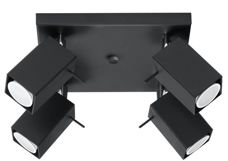 Sollux plafon (reflektorki) Merida 4 4xGU10 czarny SL.0102