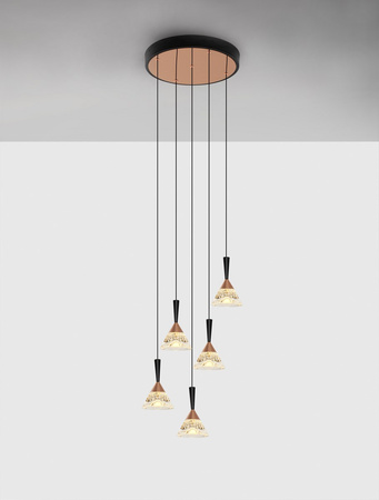 Luces Exclusivas lampa wisząca LED Guay ściemnialna Ø 32 cm 30W 1558lm 3000K IP20 czarno/złota LE44215