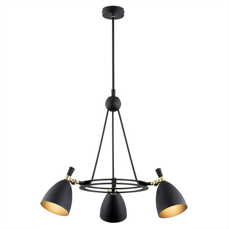 Argon żyrandol / lampa wisząca Charlotte 3xE27 czarno/mosiężna 6149