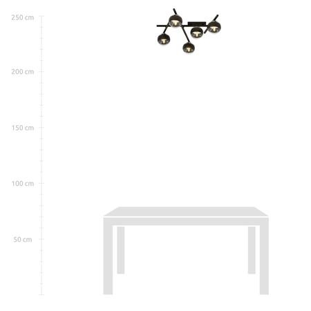 Emibig plafon Smart 5 5xE14 czarny 1105/5