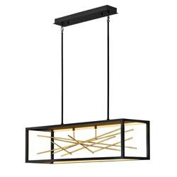 Quintiesse lampa wisząca LED Styx 55W 5980lm 3000K czarno/złota QN-STYX-LED-ISLE-BG