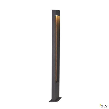 SLV lampa stojąca zewnętrzna LED Flat 9,7W 400lm 3000/4000K antracytowo/drewniana 100cm IP65 1002959