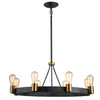 Quintiesse lampa wisząca Silas 8xE27 czarno/mosiężna QN-SILAS-8P-DZ