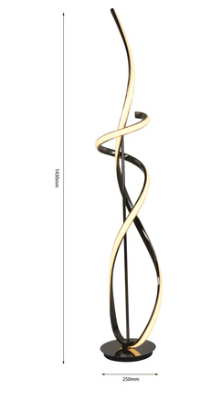 Aviano Lighting lampa podłogowa LED Bandol ściemnialna 40W 4000lm 3000K wys. 143 cm czarny chrom 3064-105