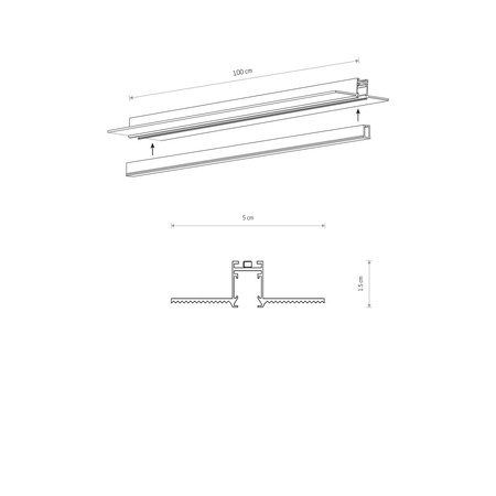 Nowodvorski szynoprzewód podtynkowy 1-fazowy Nano-Lvm 1 m czarny 11730