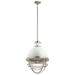 Quintiesse lampa wisząca Tollis E27 biała/nikiel QN-TOLLIS-P-BN