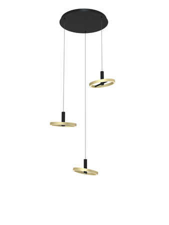 Aviano Lighting lampa wisząca LED Brest ściemnialna 21W 2350lm 3000K czarno/złota 5016-304
