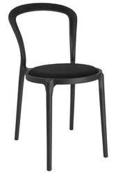 King Home Krzesło SLIM czarne - polipropylen,  tkanina PP-134A.BLACK