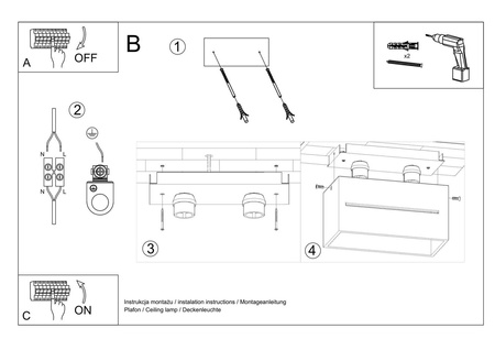Sollux plafon techniczny Lobo maxi 2xG9 biały SL.0383