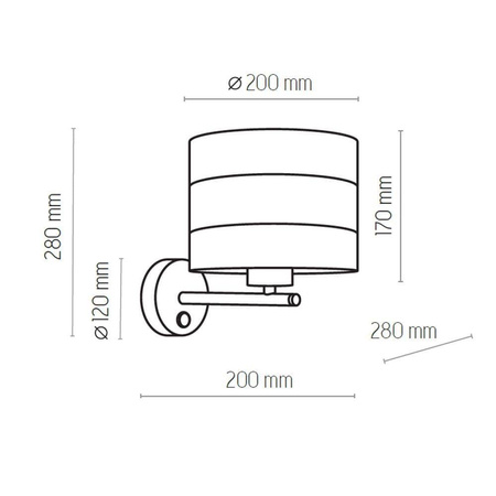 TK Lighting kinkiet Tago Black E27 czarno/złoty 3210