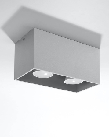 Sollux plafon Quad maxi 2xGU10 szary SL.0382