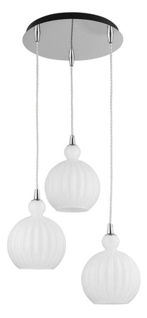 Luces Exclusivas lampa wisząca Aviles 3xE27 biała/chrom LE41886