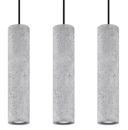 Sollux lampa wisząca Luvo 3 GU10 czarno/betonowa SL.0655