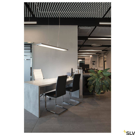 SLV lampa wisząca LED Worklight 57W 5000lm 4000K srebrna 1006345