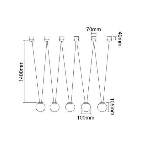 Orlicki Design lampa wisząca Movo V 5xG9 czarno/biała OR84269