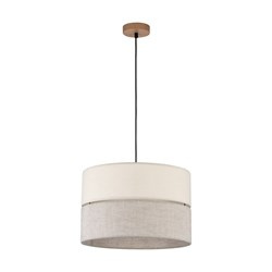 TK Lighting lampa wisząca Eco E27 beżowo/drewniana 5772