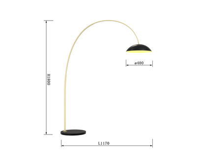 Aviano Lighting lampa podłogowa LED Rosskoff ściemnialna 21W 2350lm 3000K wys. 180 cm czarno/złota 3001-104