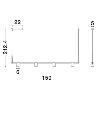 Luces Exclusivas lampa wisząca LED Bulobu ściemnialna 30W 1608lm 3000K IP20 czarno/złota LE44761