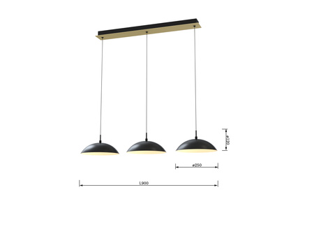 Aviano Lighting lampa wisząca LED Rosskoff ściemnialna 29W 3300lm 3000K czarno/złota 7001-304