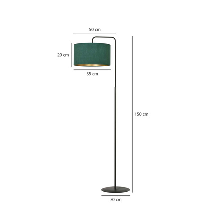 Emibig lampa podłogowa Hilde Lp1 E27 zielono/czarna 150cm 1051/LP1