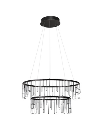 Luces Exclusivas lampa wisząca LED Huaraz ściemnialna Ø 65 cm 41W 3317lm 3000K IP20 czarna LE44444