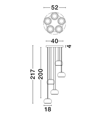 Luces Exclusivas lampa wisząca LED Huarmey ściemnialna Ø 52 cm 41W 2140lm 3000K IP20 czarno/szara LE44844