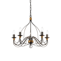 Ideal Lux żyrandol / lampa wisząca Corte 5xE14 rdzawa 057187