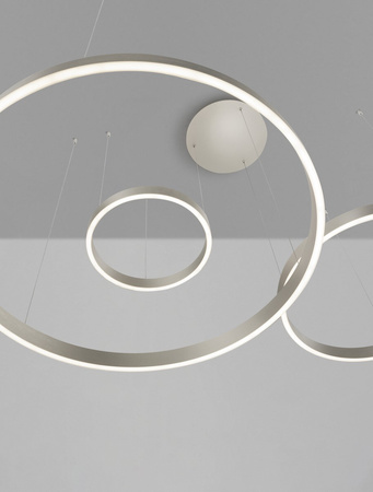 Luces Exclusivas lampa wisząca LED Bari ściemnialna Ø 40-60-80 cm 180W 8891lm 3000K IP20 srebrna LE44316