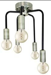 Candellux plafon Saga 5xE14 czarny/patyna 35-01337