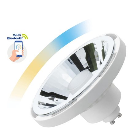 Spectrum SMART żarówka LED GU10/AR111 10W 1050lm 3000/6500K (WiFi, Bluetooth) ściemnialna biała WOJ+14512