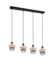 RL lampa wisząca Borka 4xE27 czarno/naturalna R31264036