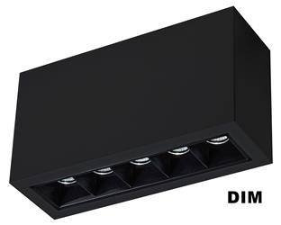 Mistic Lighting plafon techniczny LED Icon 5x(2W 210lm 3000K) 10W 1050lm 48° DIM (ściemnialny) czarny MSTC-05411250