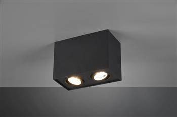Trio plafon techniczny Biscuit 2xGU10 czarny 613000232