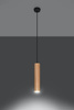 Sollux lampa wisząca Lino 1 GU10 czarno/drewniana SL.0636
