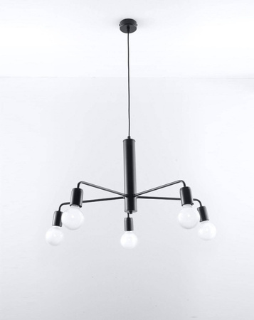 Sollux żyrandol / lampa wisząca Duomo 5 5xE27 czarna SL.0304